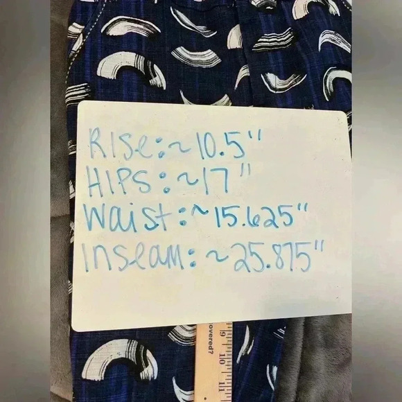 Anthropologie Cartonnier Blue Charlie Macaroni Brushstroke Trouser Pants Size 6 - Picture 11 of 12